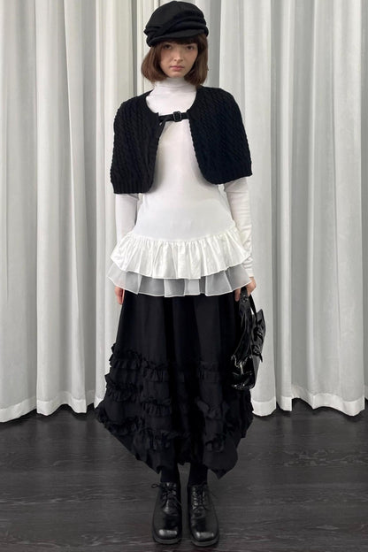 Knit Black Sweater Shawl