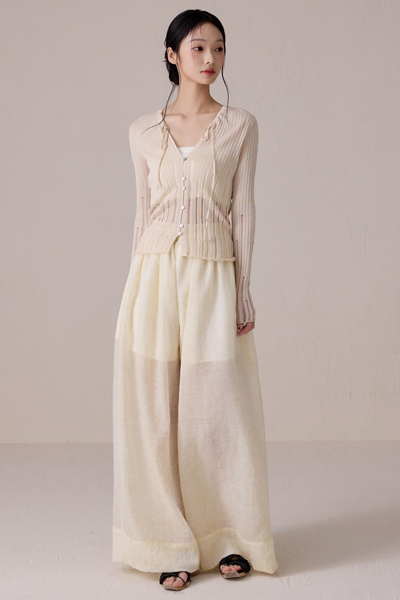 Beige Light Knit Cardigan