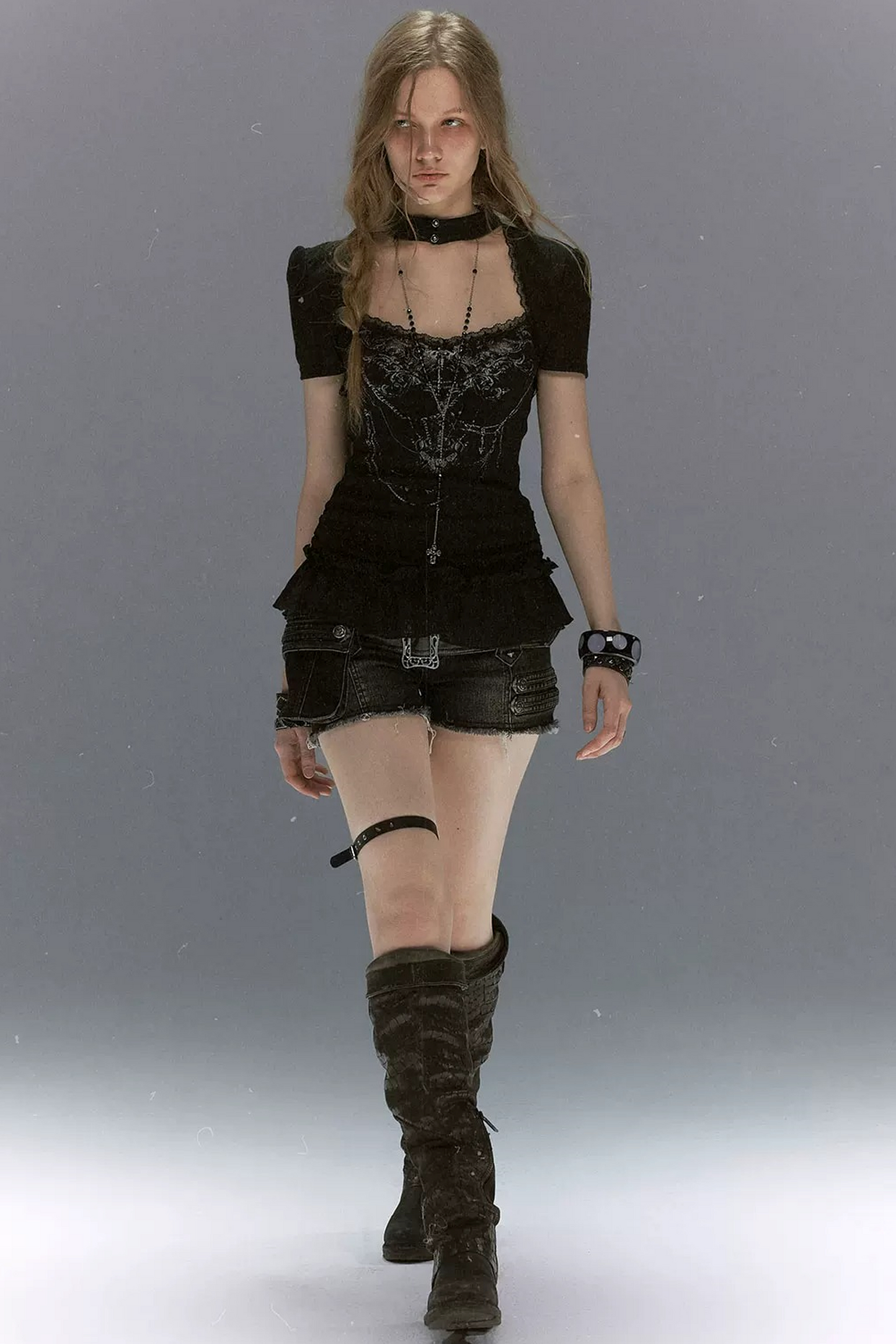Gothic Lace Ruffled Vest