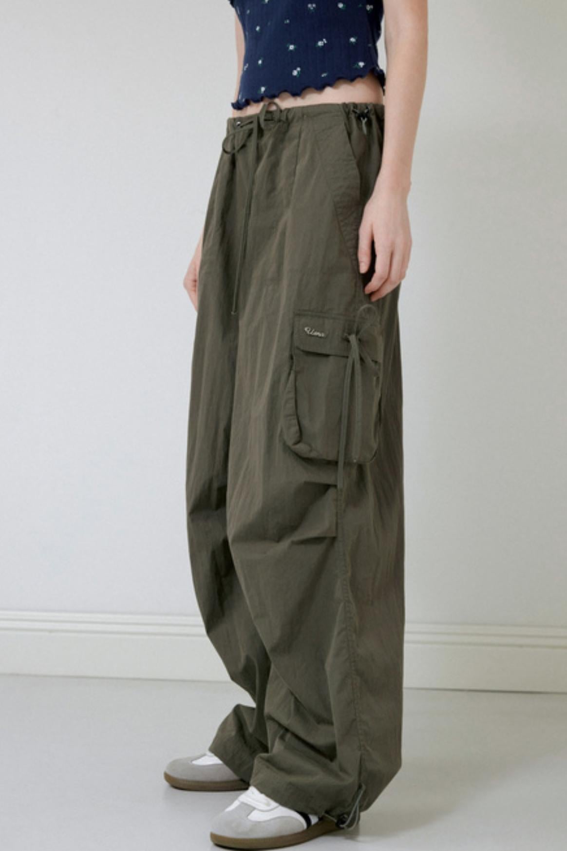 Retro Wide-Leg Work Pants