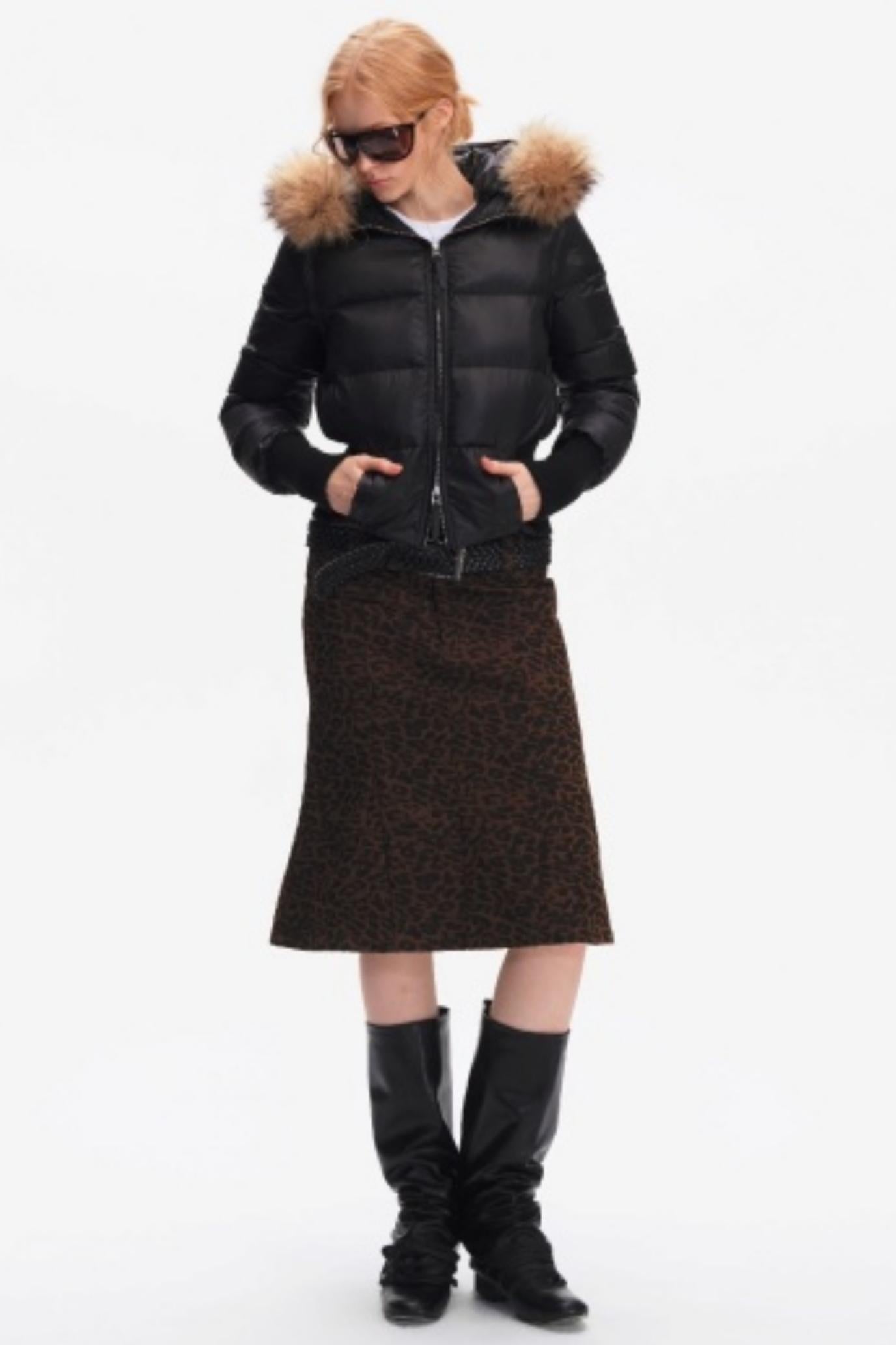 Leopard Print Fishtail Skirt