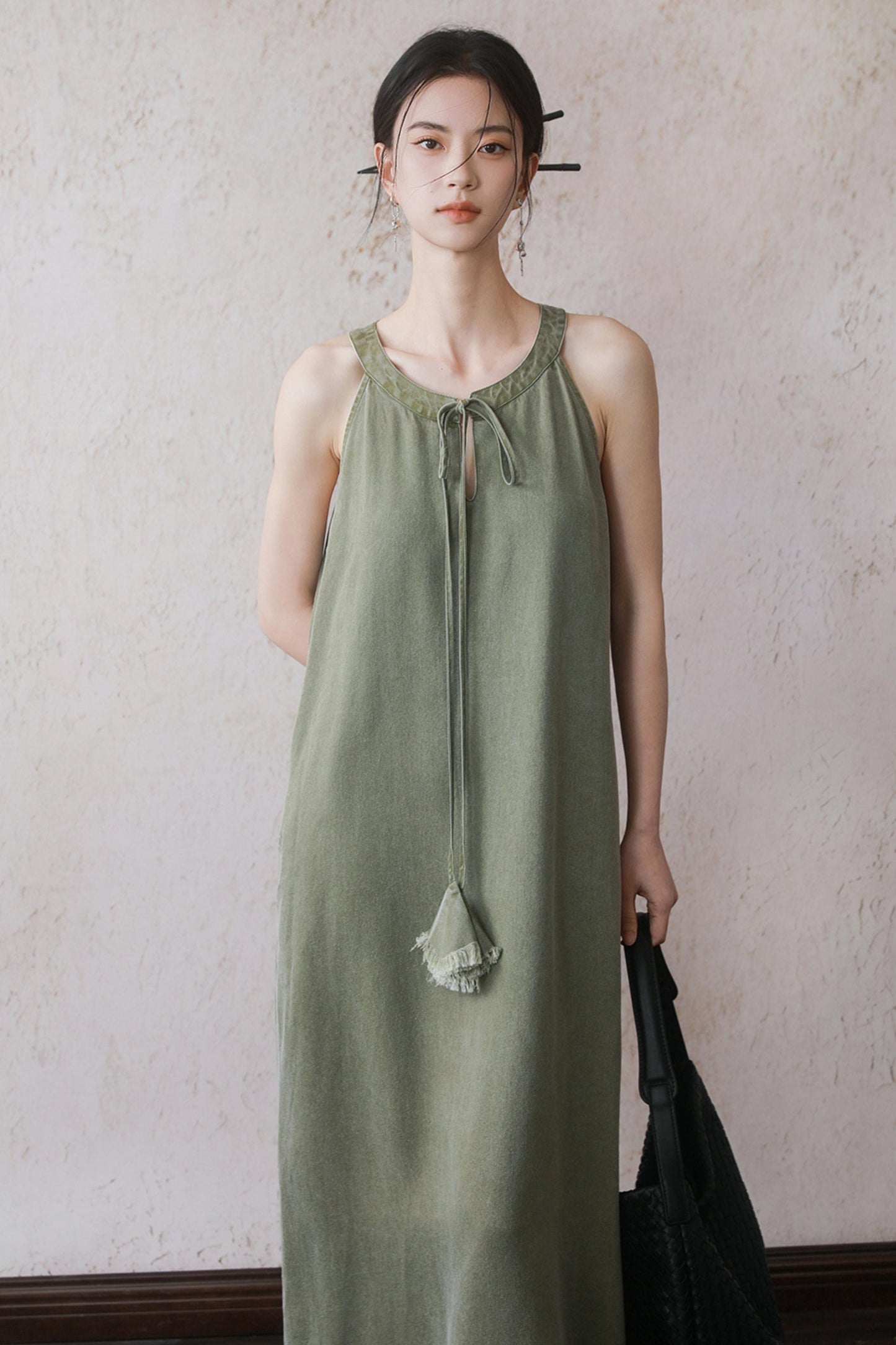 Green Tassel Tank Dress