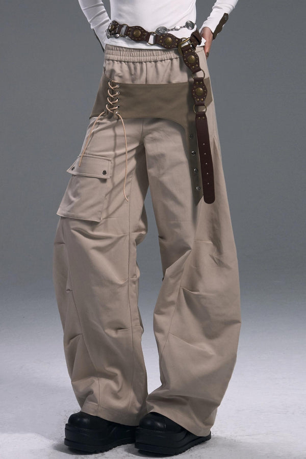 Vintage Lace-Up Cargo Pants