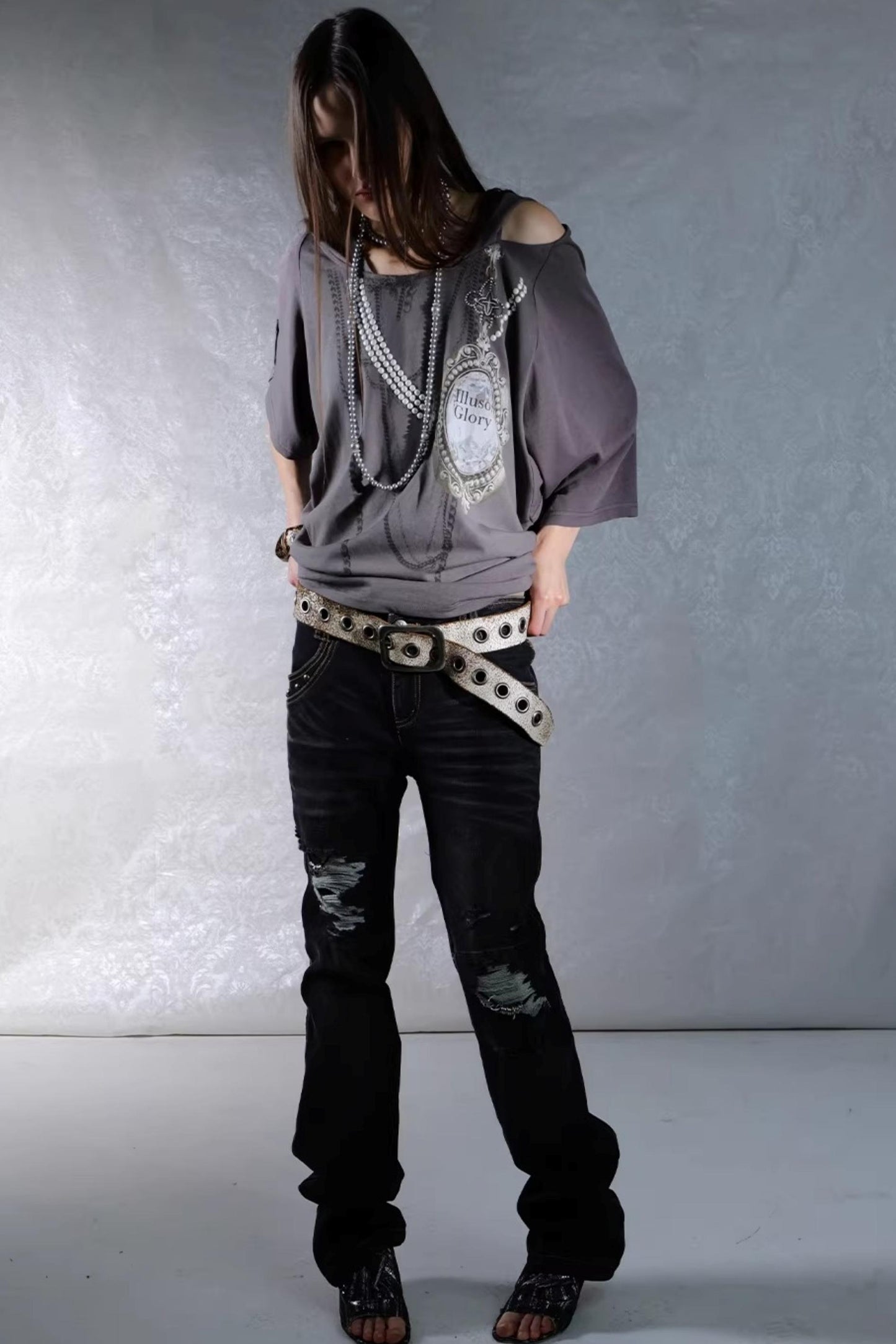 Retro Gemstone Hooded Top