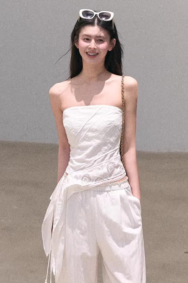 Lyocell Linen Hollow-Out Top Set-Up