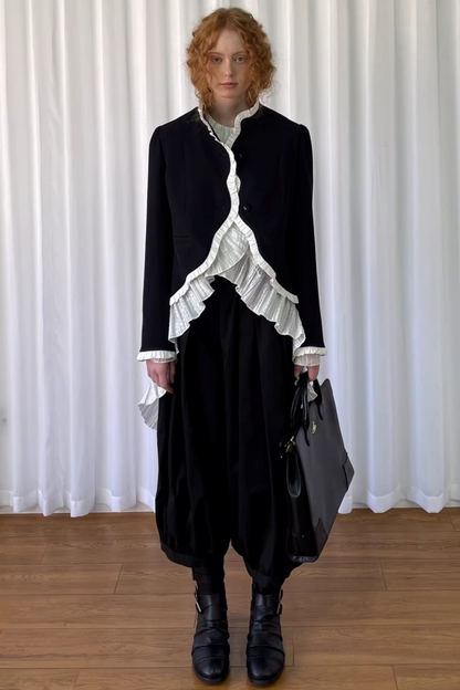 Japanese Black Wide-Leg Pants