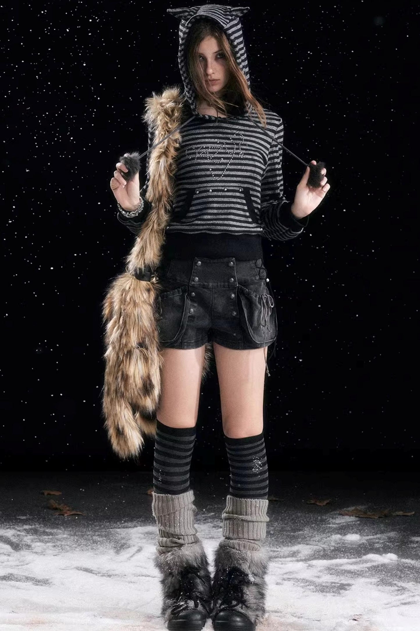 Punk Rivet Hooded Sweatshirt