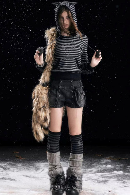 Punk Rivet Hooded Sweatshirt