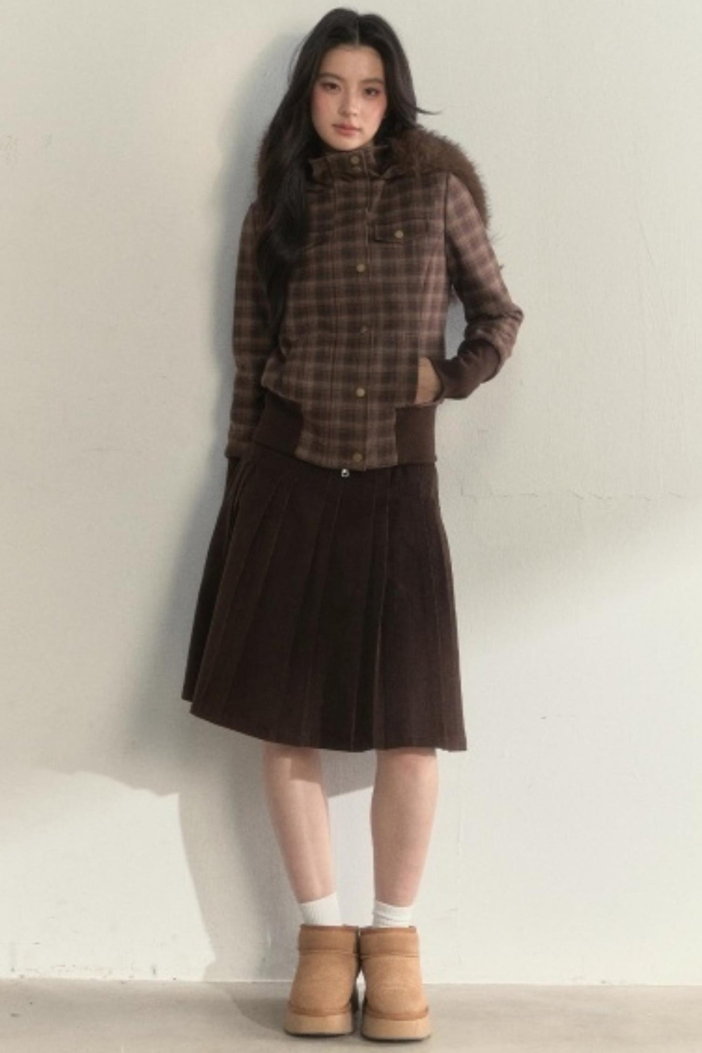 Vintage Fur Collar Fleece Jacket