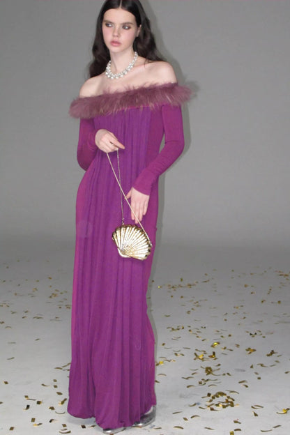 레트로 오프숄더 바디콘 원피스