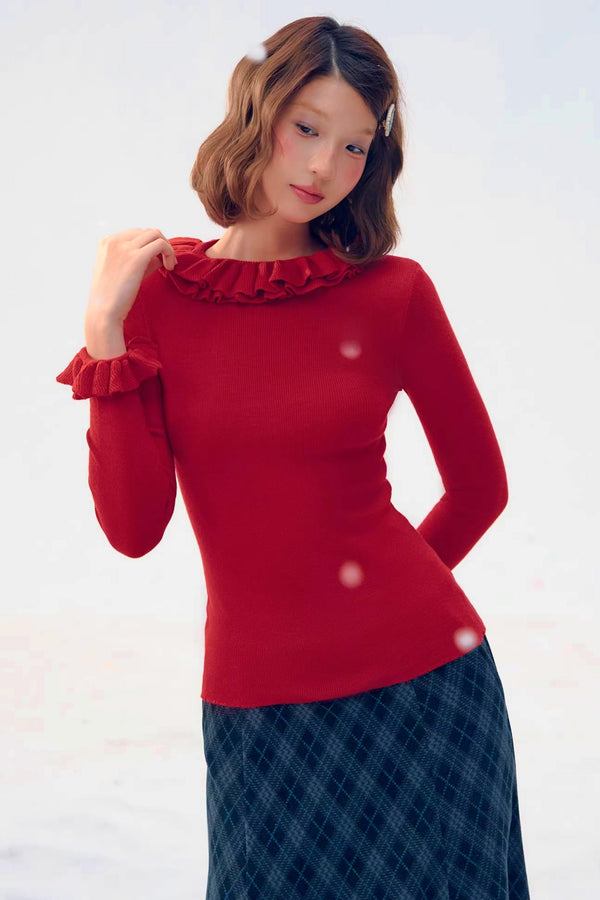 Three-Dimensional Lace Knit Top