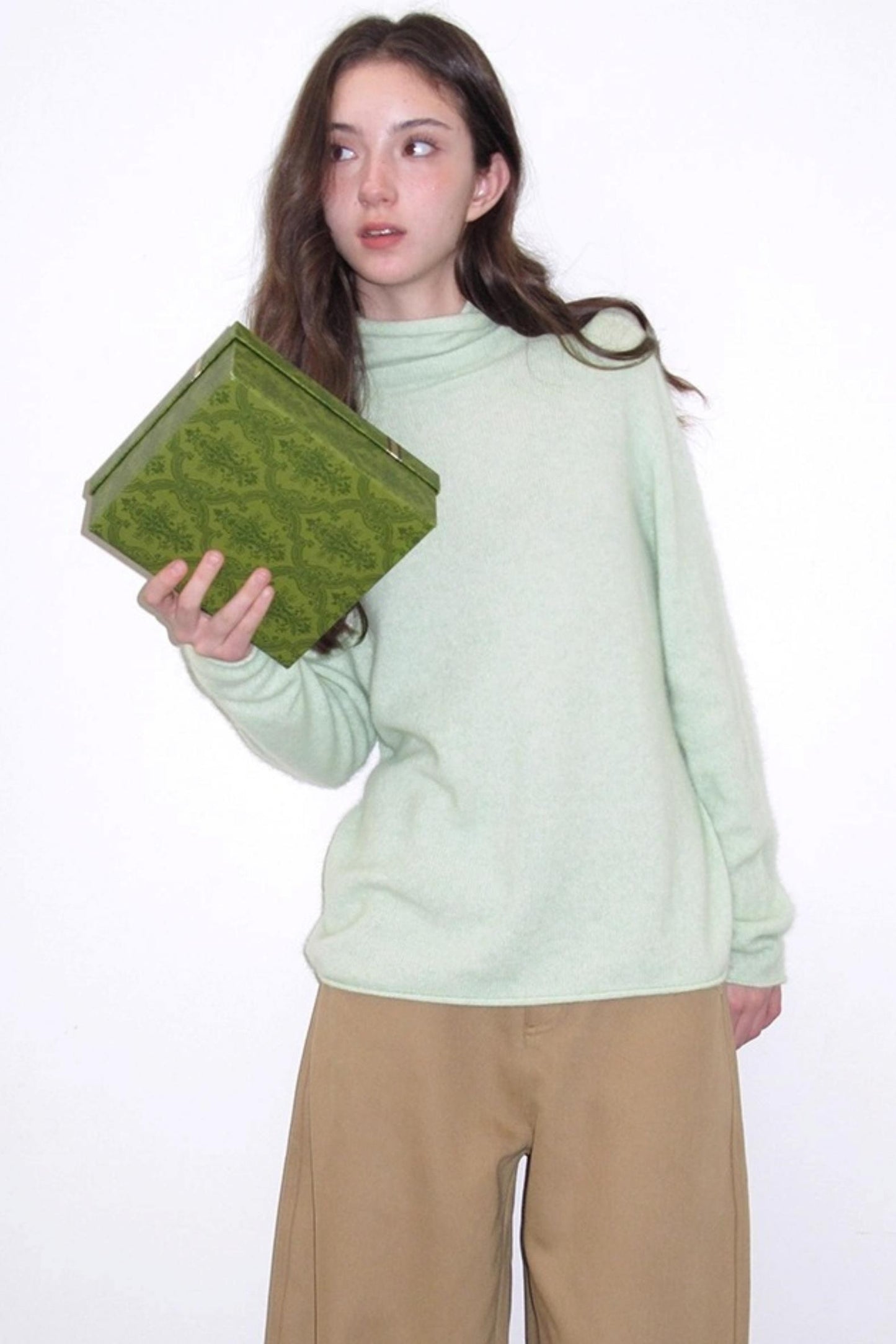 Superfine Wool Mint Sweater