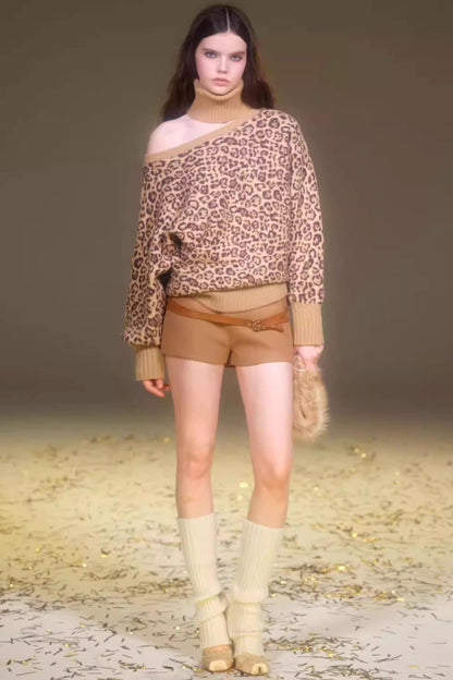 Retro Purple Leopard Sweater Set-Up