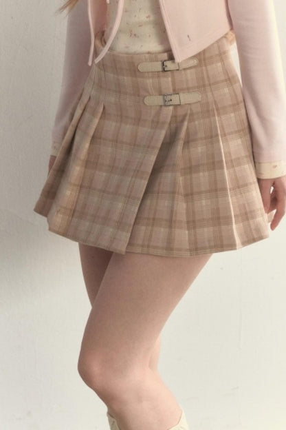 Retro Plaid Pleated Skirt