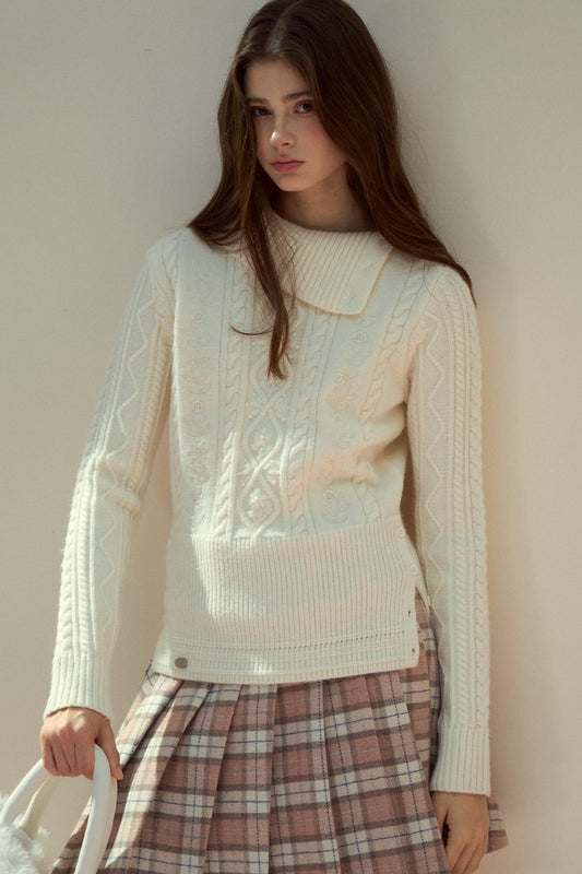 Feminine Line Vintage Knit Top