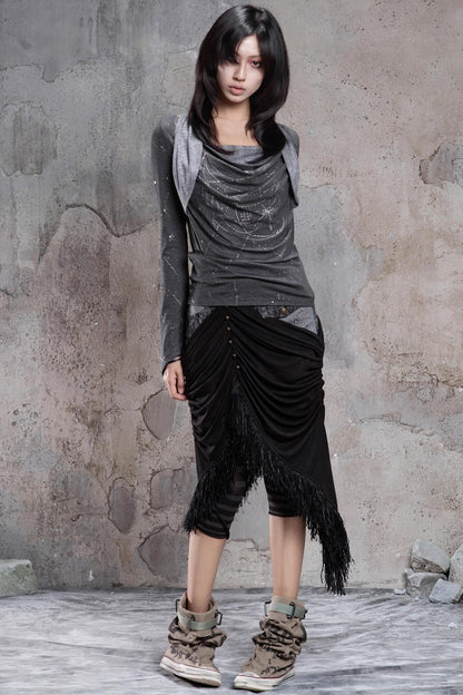 Patchwork Knit Skirt