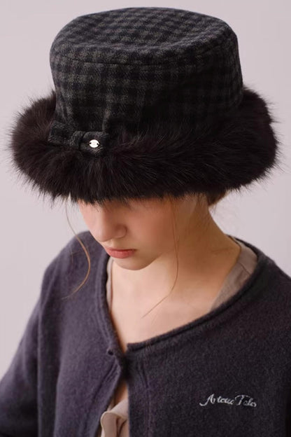 Reversible Faux Fur Beret Hat