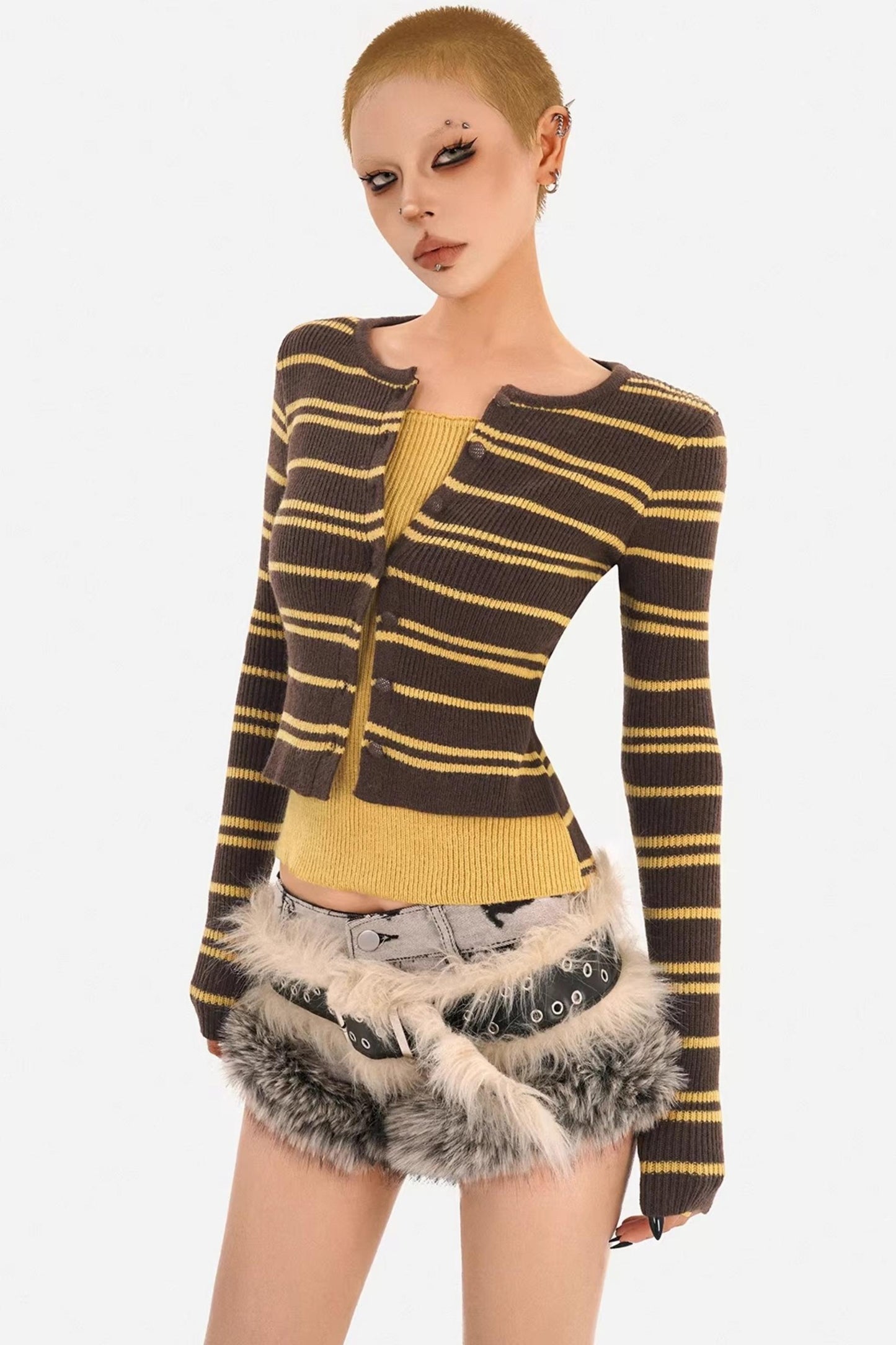 Milky Retro Striped Sweater