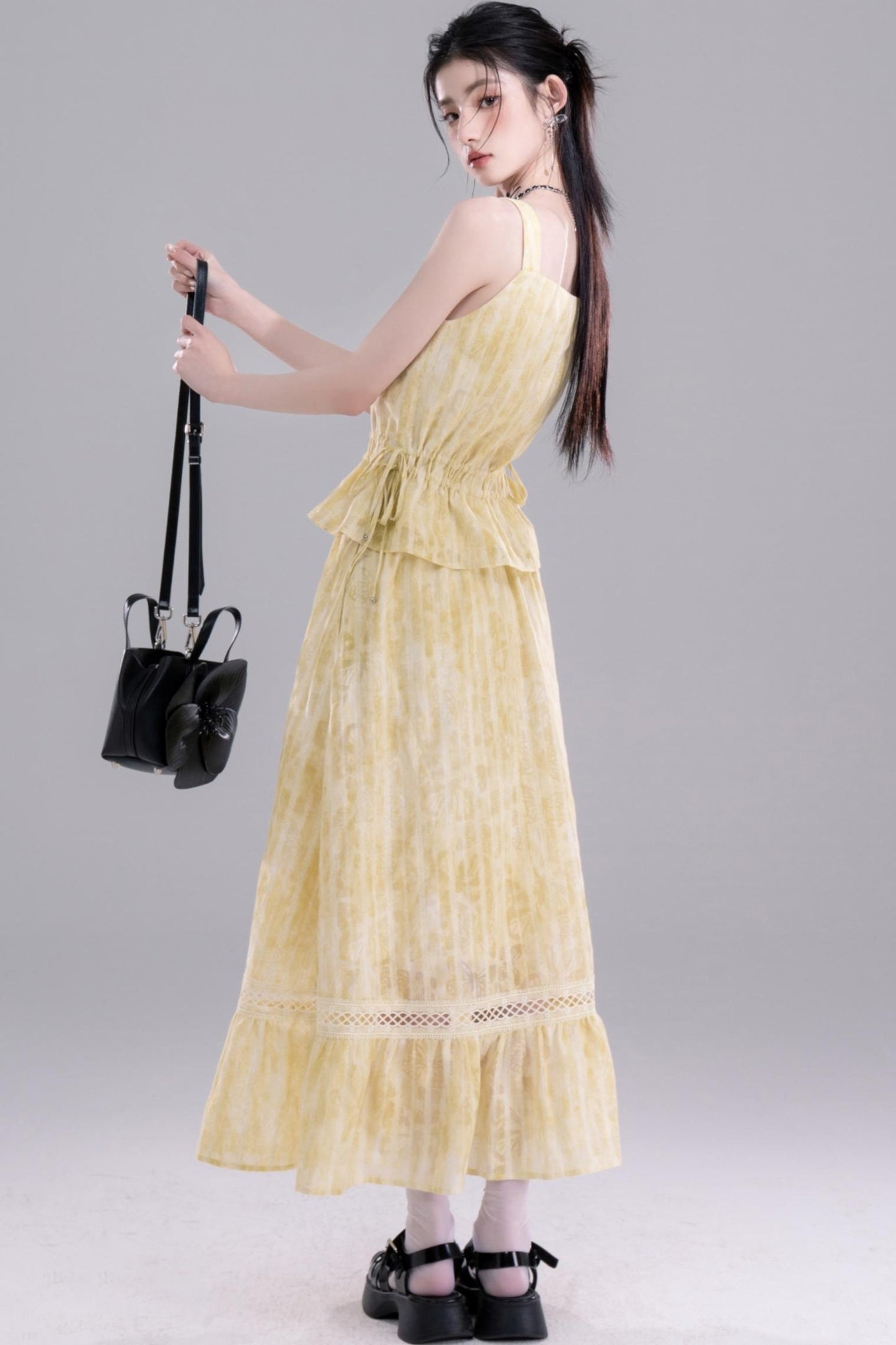 Sandalwood Drawstring Ensemble Skirt Set-Up