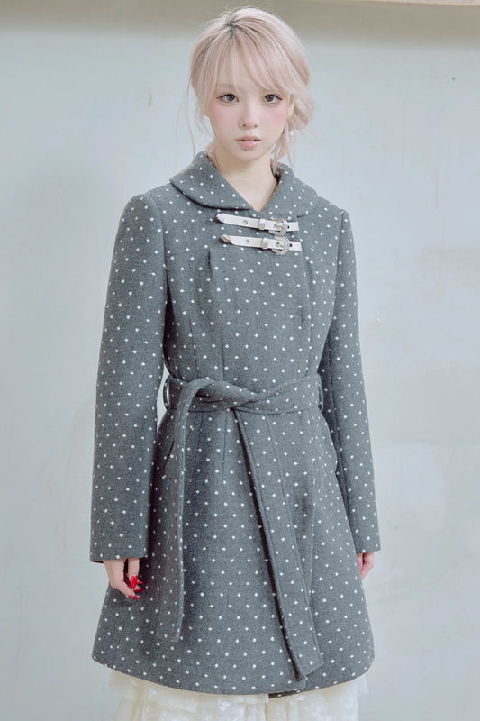 Retro Polka Dot Woolen Coat