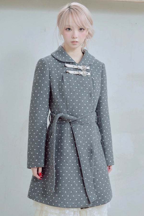 Retro Polka Dot Woolen Coat