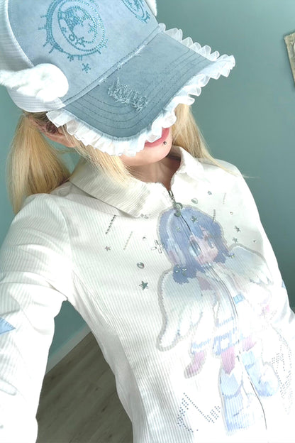 Dreamcore Aqua Stripe Long Sleeve Shirt