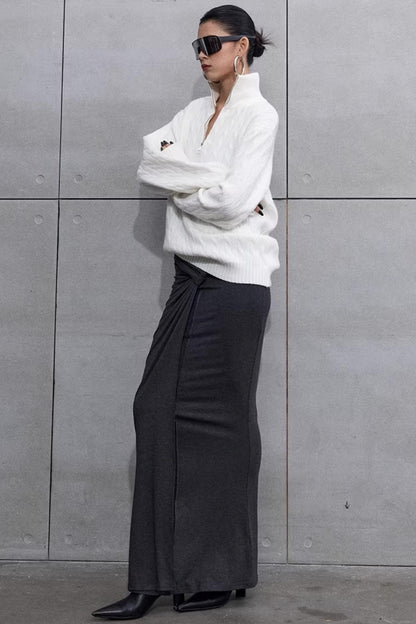 Three-Dimensional Cable Knit Sweater