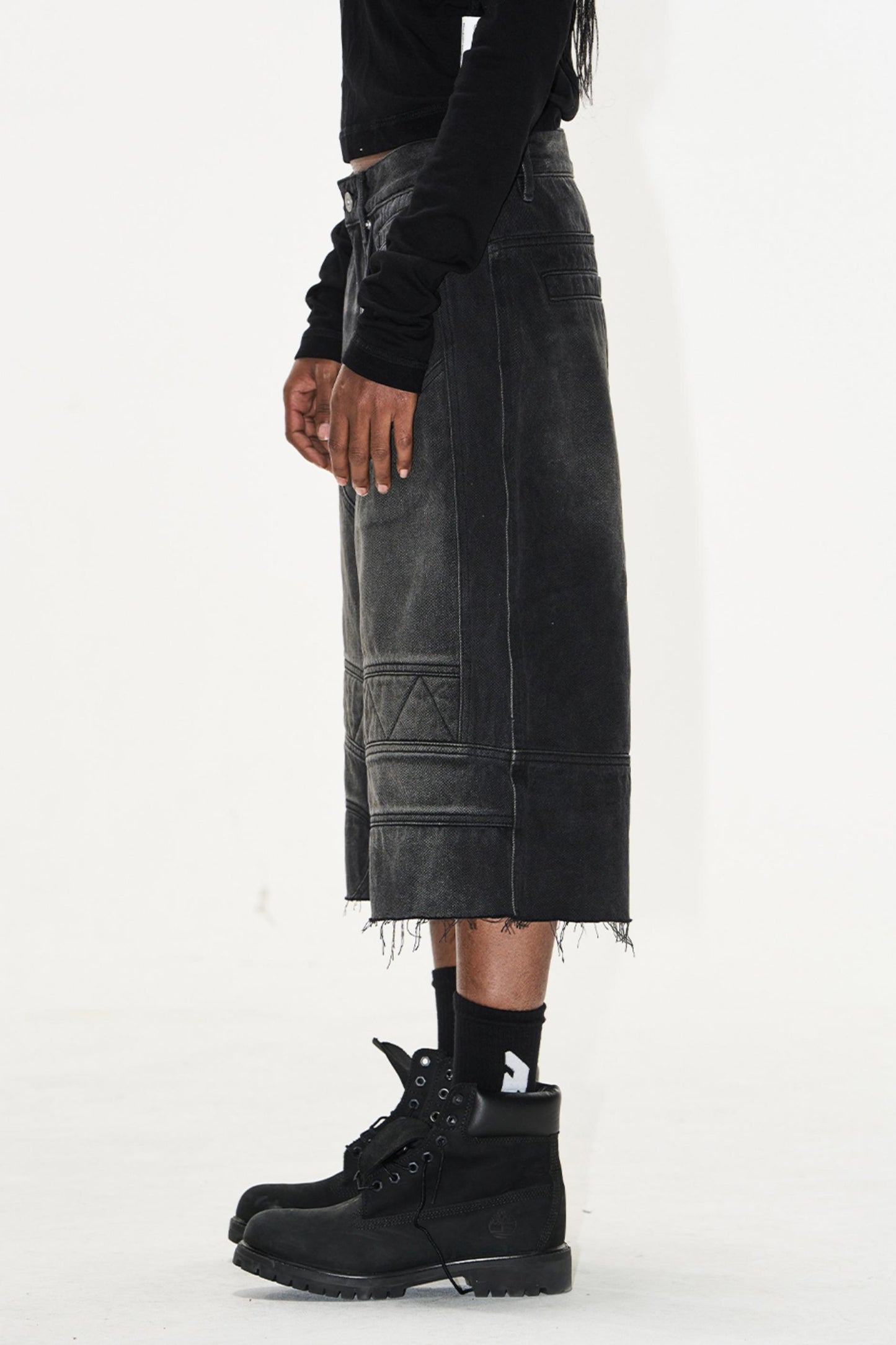 Distressed Raw-Hem Shorts