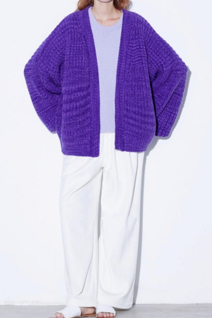 Heavyweight Two-Tone Lantern Cardigan