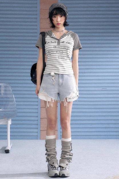 Light Blue Denim Shorts