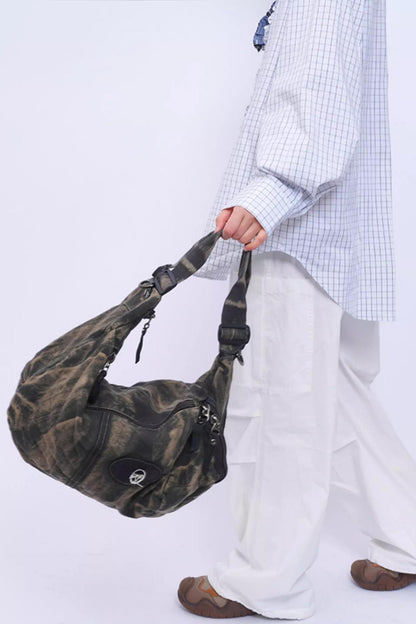 Vintage Denim Patchwork Bag