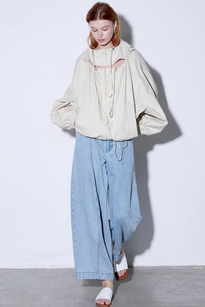 Deconstruction Front Split Denim Pants