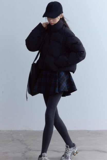 Scottish Plaid A-Hem Woolen Skirt