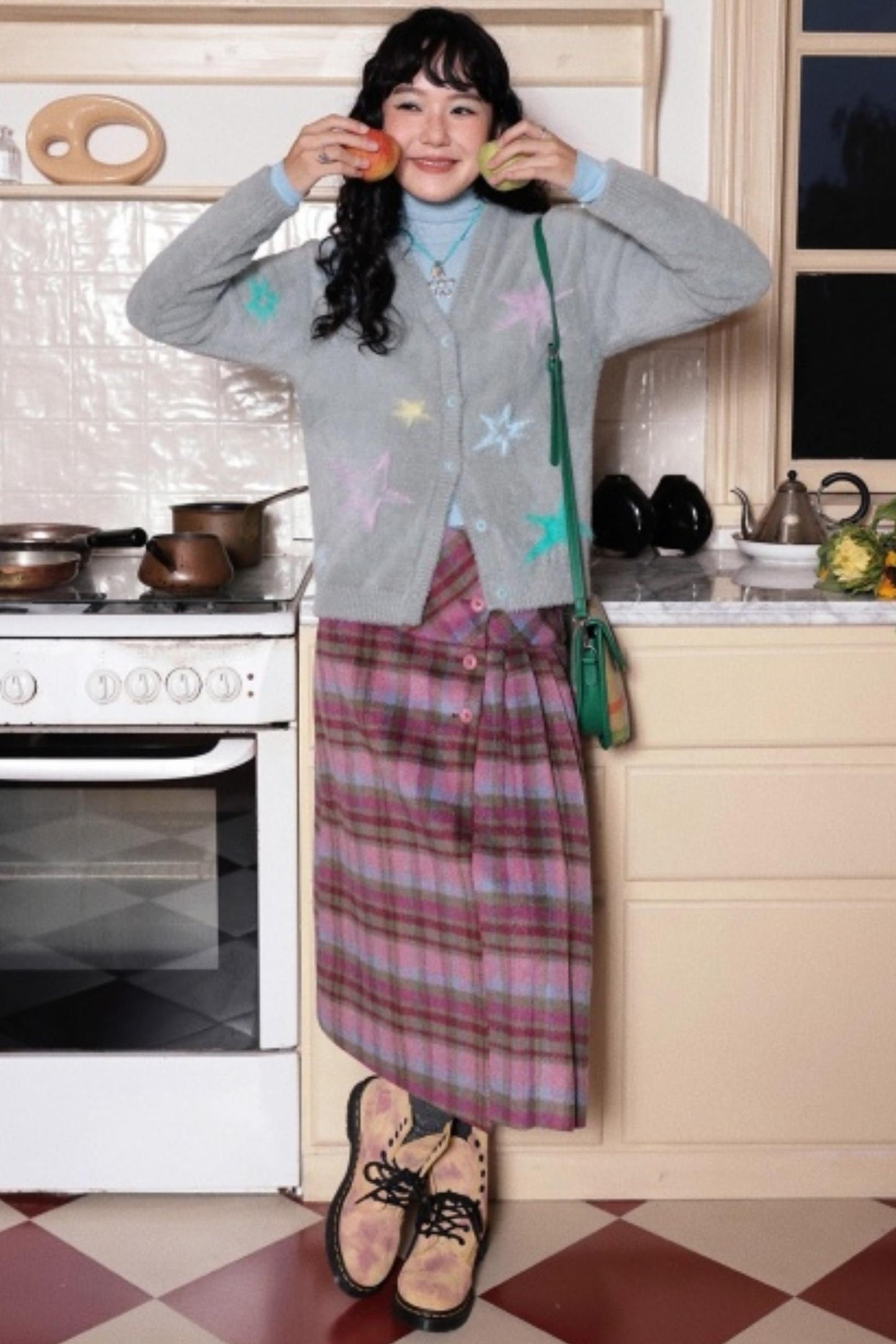 Fragmented Stars Faux Mink Cardigan