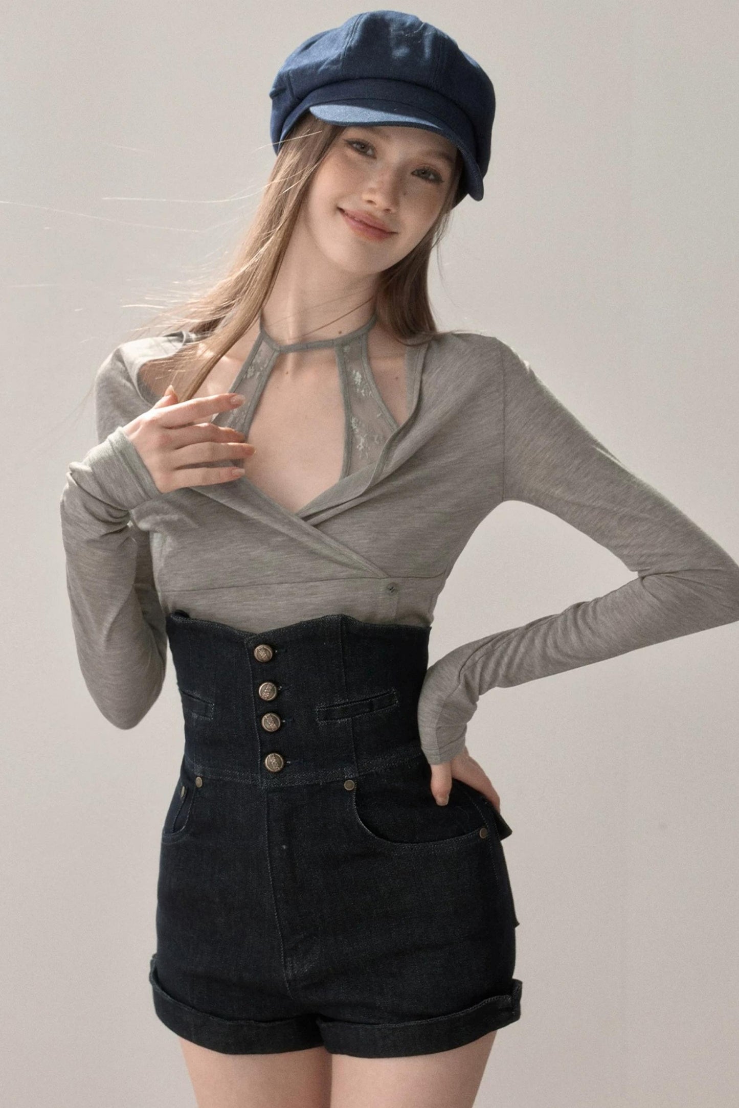 Lace Splicing Halter Top