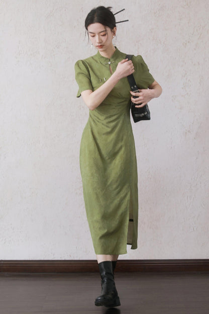 Plum Jacquard Tencel Dress