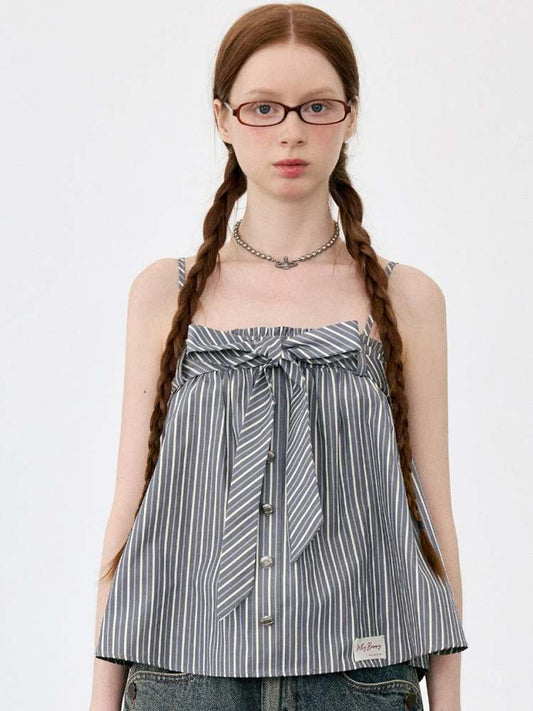 Stripe Suspenders A-Line Short Tops