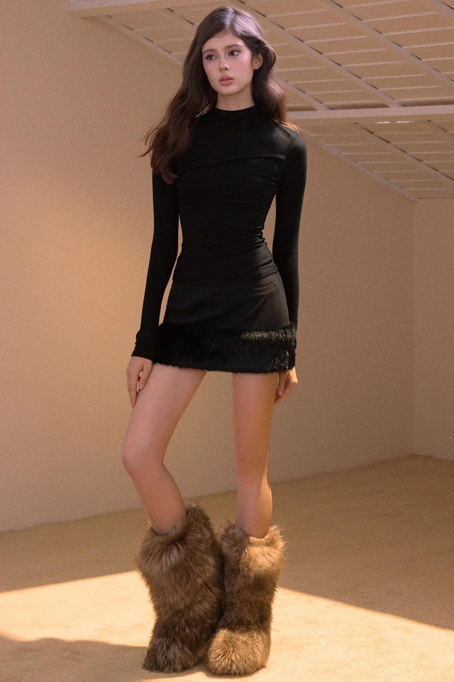 Vintage Furry Patchwork Skirt