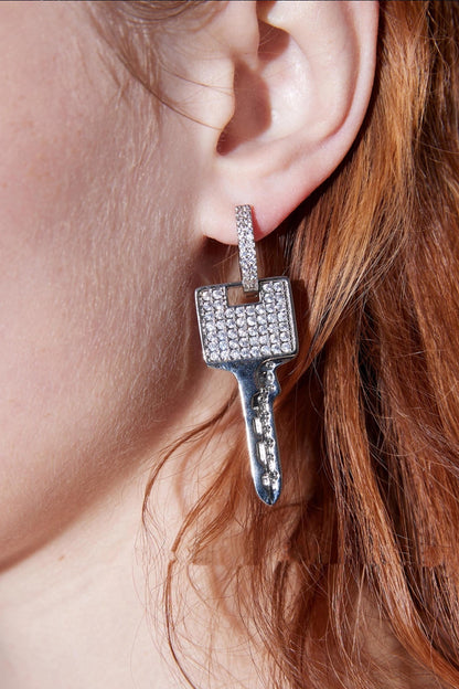 Luxury Gold Designer Key Earrings