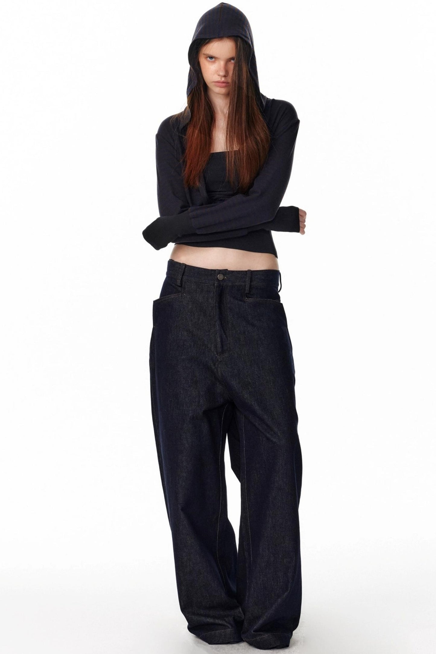Vintage Wide Leg Denim Trousers