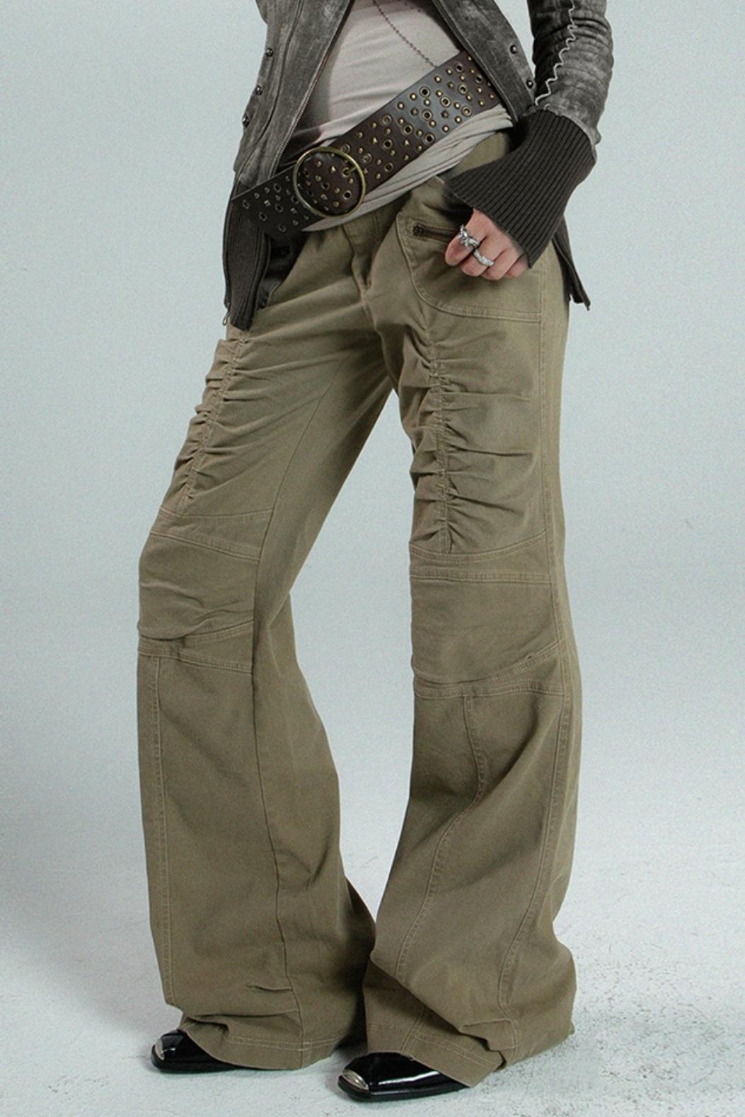 Slightly Loose Wash Cargo Flared Pants