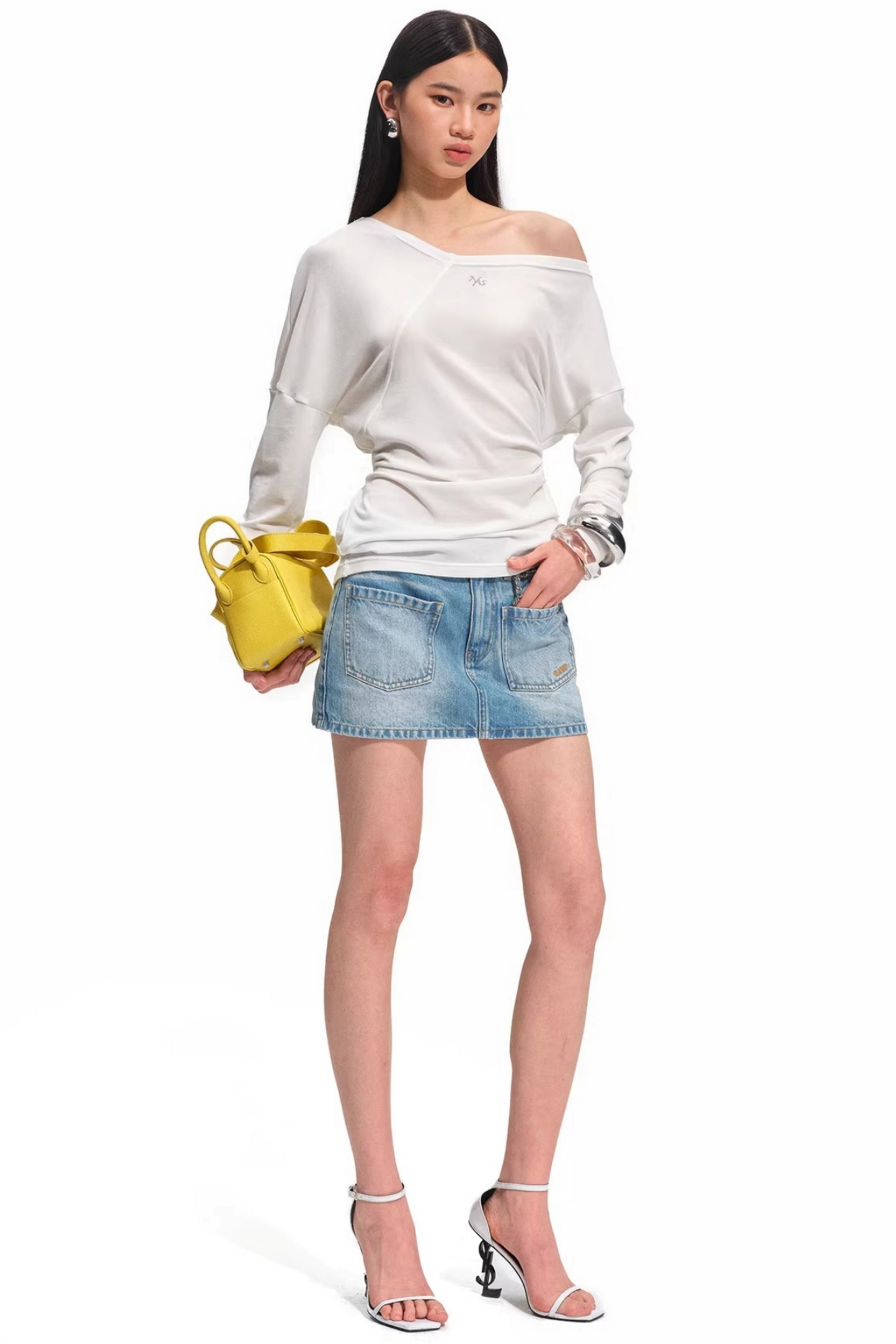 Merino Wool One-Shoulder Knit Top