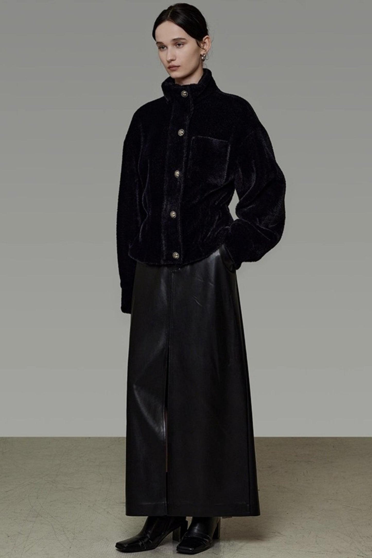 Retro Slimming Leather Skirt