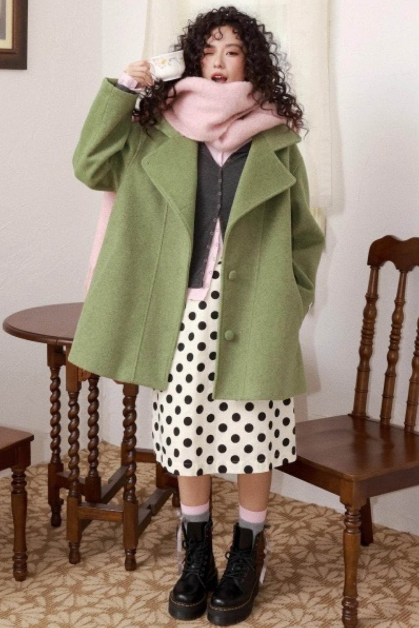 Green Manor Woolen Coat