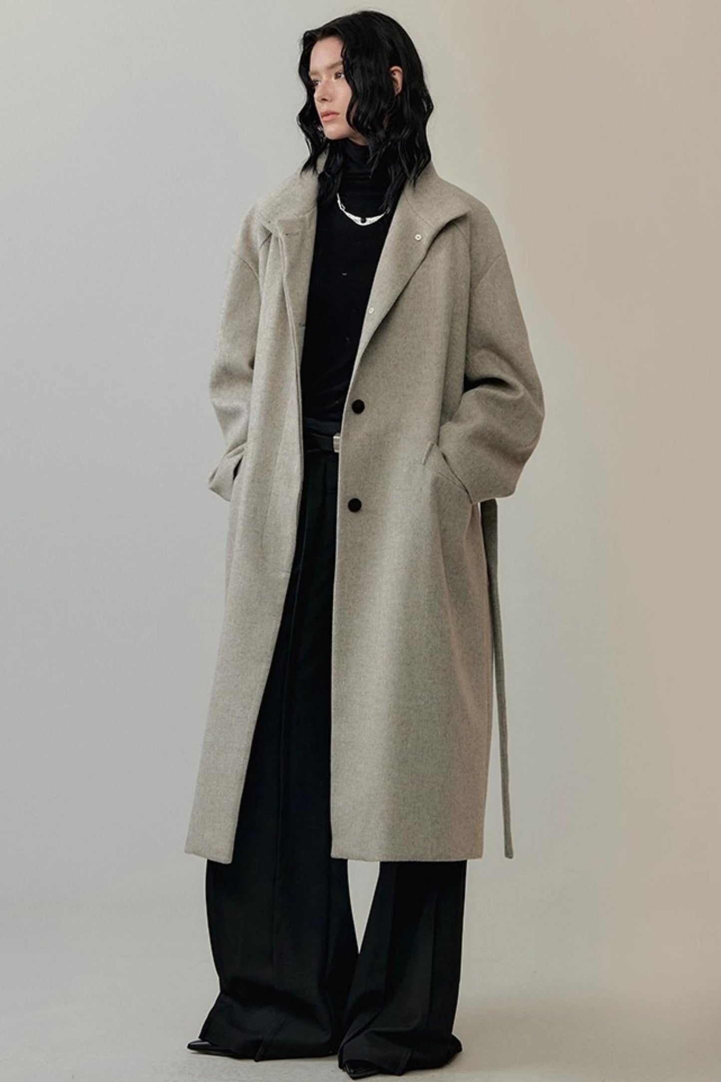 Color-Block High Neck Knit Top