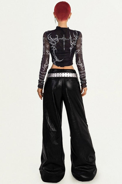 Personality Dark Punk Leather Trousers