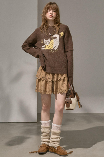 Cute Slouch Knit Sweater Top