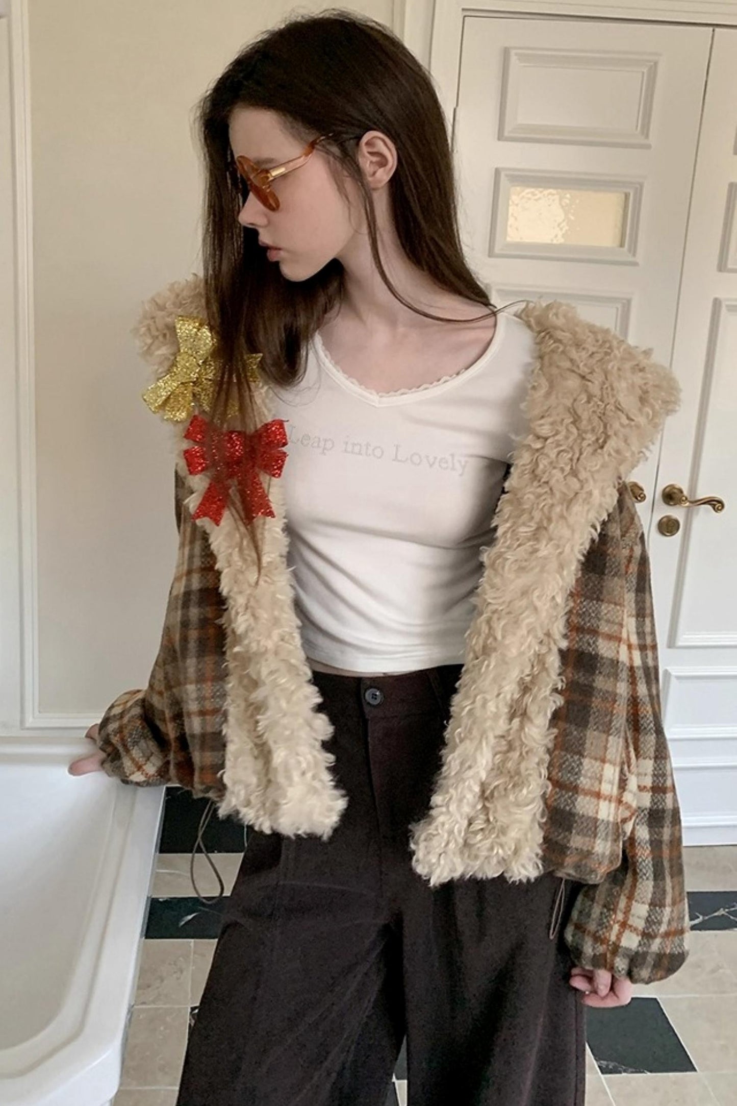 Pearl Rhinestone Wool Top