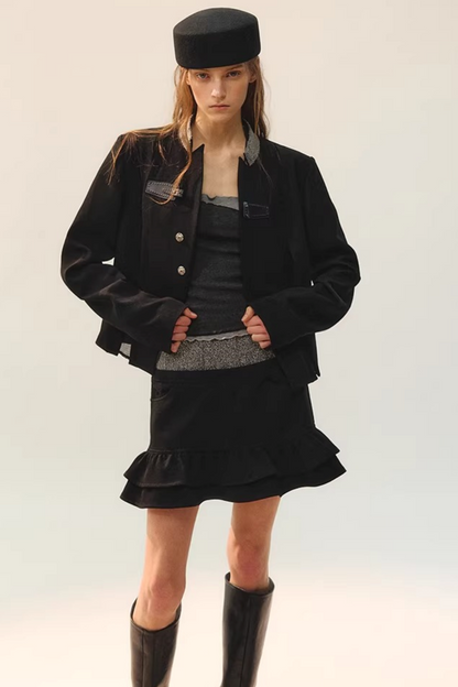 Jacke mit Tinte Border Patchwork
