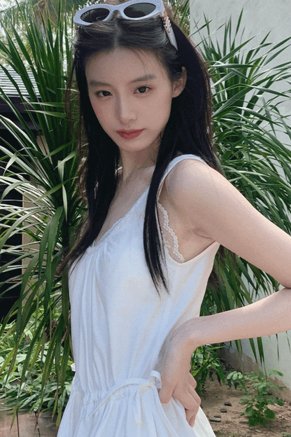 Sycamore Rose Fiber Balloon Skirt Dress